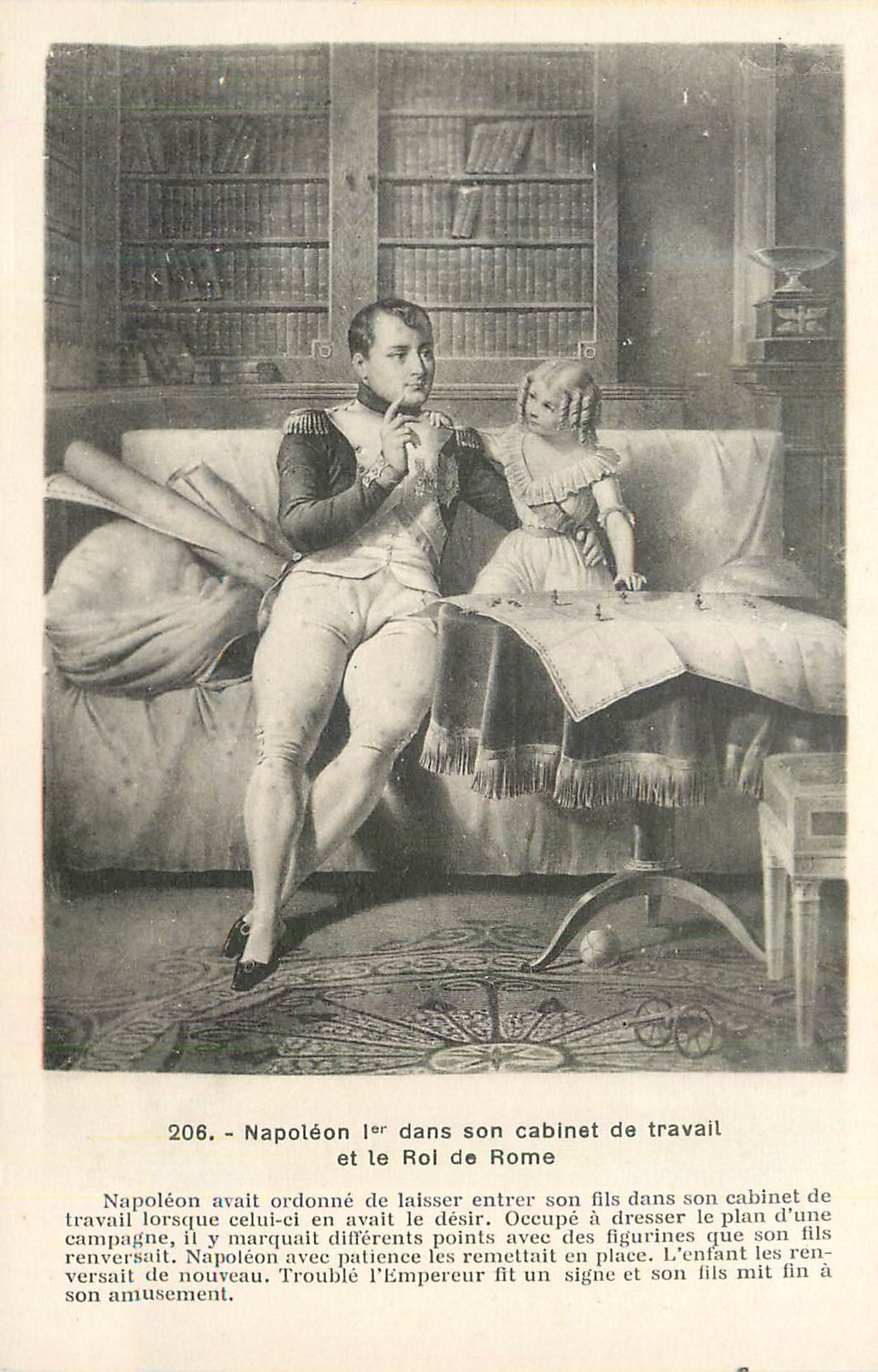 CPA Napoleon 1er dans son Cabinet de Travail et le Roi de Rome Bibliotheque